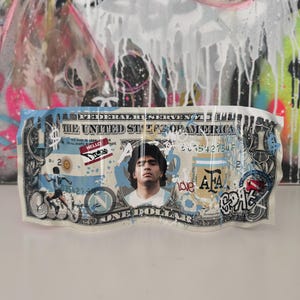 Banknote Billet en métal Diego Maradona Sculpture Street Art pop décoration football