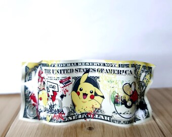 Banknote, Dollar Bill, Pikachu, Pokemon Sculpture, Street Art, Pop Art, Manga Decoration
