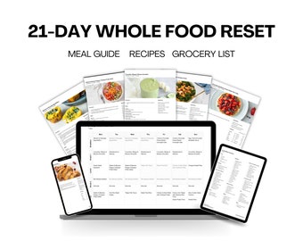 21-Day Whole Food Reset, Meal Plan, Meal Guide, Nutrition, Recipes, Cooking, Whole Food Recipes, Healthy Eating
