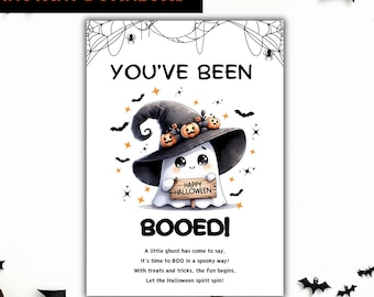You Have Been Booed Printable, You've Been Booed Halloween Sign, Boo Game For Work Office Coworker, Halloween Boo Basket Instant Download