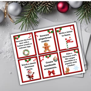 Advent Calendar for Kids, Christmas Countdown, Advent Calendar Fillers, Children&#39;s Holiday Activities, Printable Christmas Activity Cards