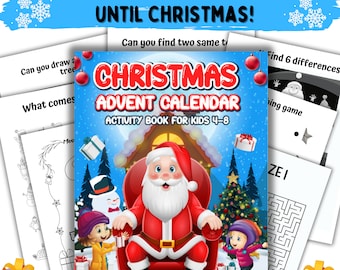 Christmas Advent Calendar for Kids | Printable Christmas Activity Book for Kids | 25 Day Christmas Activities | Christmas Countdown | PDF