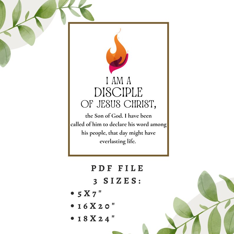 2024 LDS Youth Theme Printable Posters I Am a Disciple of Jesus Christ