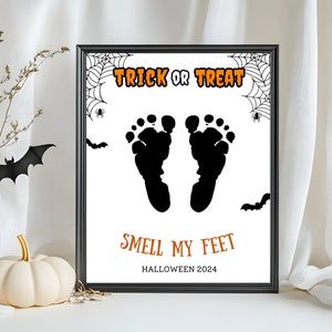 Halloween Baby Footprint Keepsake, My first Halloween, Halloween Keepsake Sign, Custom DIY Craft, Halloween Baby Footprint Sign, Memory Gift