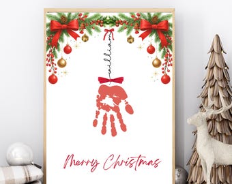 Personalisierter Weihnachten Handabdruck Kunst - Baby erstes Weihnachtsgeschenk Andenken (Digitaler Download)