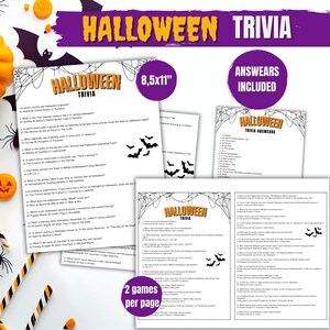 Halloween Trivia Game, Adult Party, Instant Download (PDF)