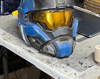 3D printed halo reach commando noble 1 carter helmet fan made with attachment