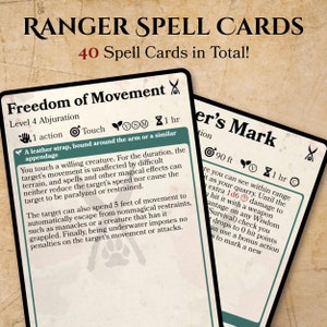 Paquete de cartas mágicas de guardabosques de D&D 5e - Descarga digital / Cartas mágicas de D&D, Cartas mágicas de D&D, Regalos de D&D, Regalos de Navidad de D&D