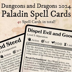 Pack de cartes de sorts Paladin D&D 2024 - téléchargement numérique// Un D&D, nouveau D&D, D&D, 5.5e, cartes magiques, sorts, TTRPG, cadeau de vacances