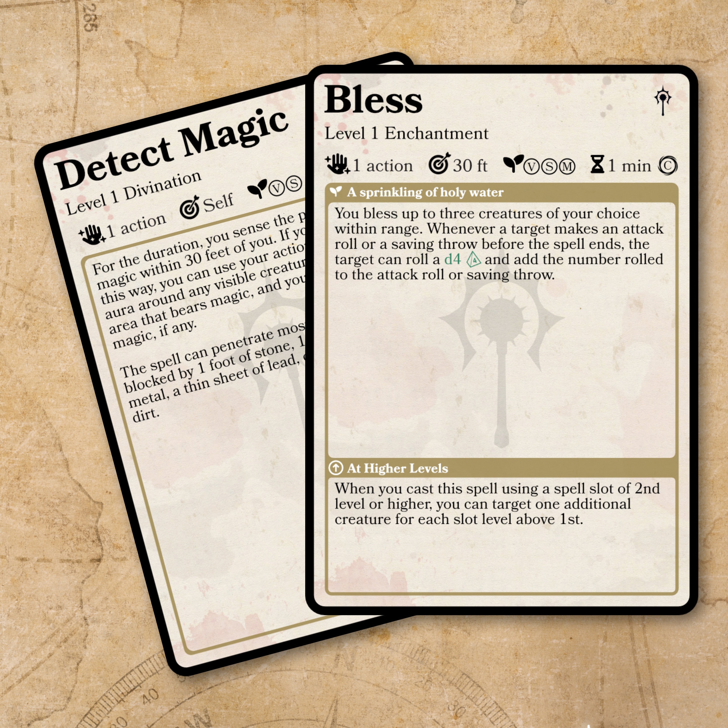Cleric Dnd Spell Card Pack Digital Download D&amp;D Spell Cards, Dnd Magic ...