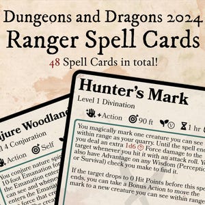 Paquete de cartas mágicas de Ranger de DnD 2024 - Descarga digital // Un DnD, Nuevo D&D, DnD, 5.5e, Cartas mágicas, Hechizos, Juego de rol de mesa, Regalo navideño