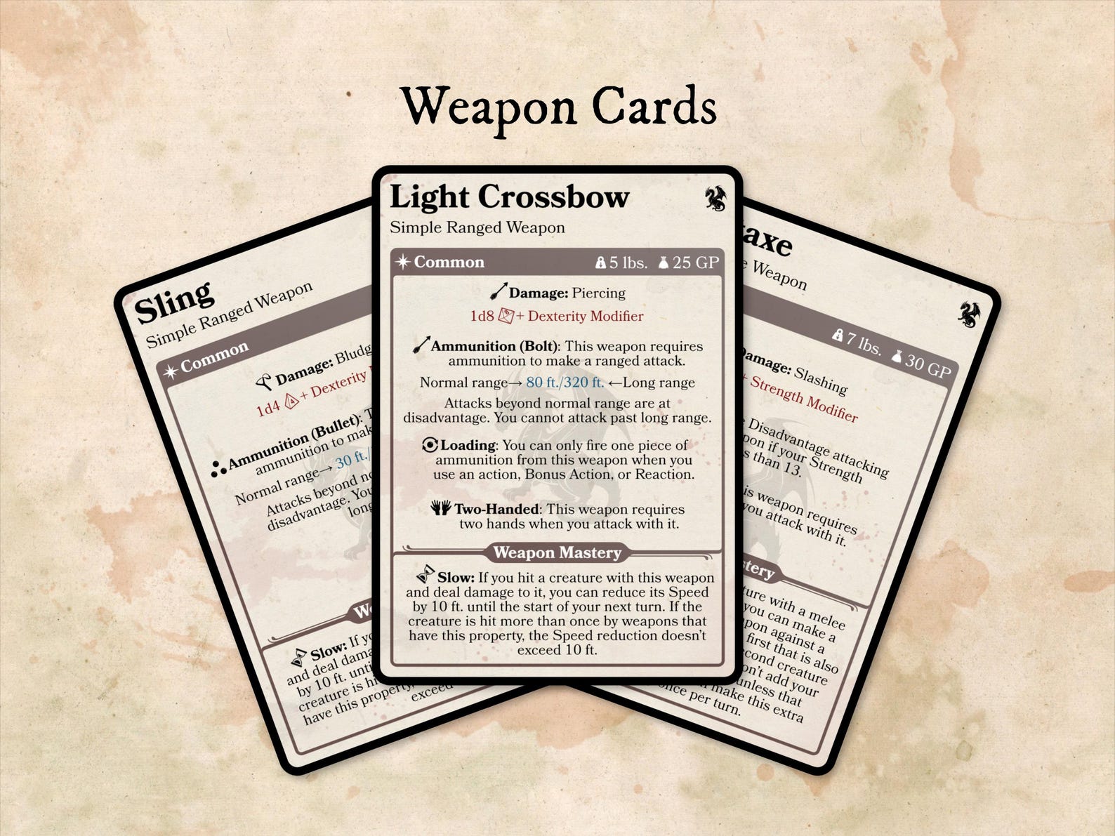 Dnd 2024 Weapon Item Card Pack - Digital Download // One Dnd, D&D ...