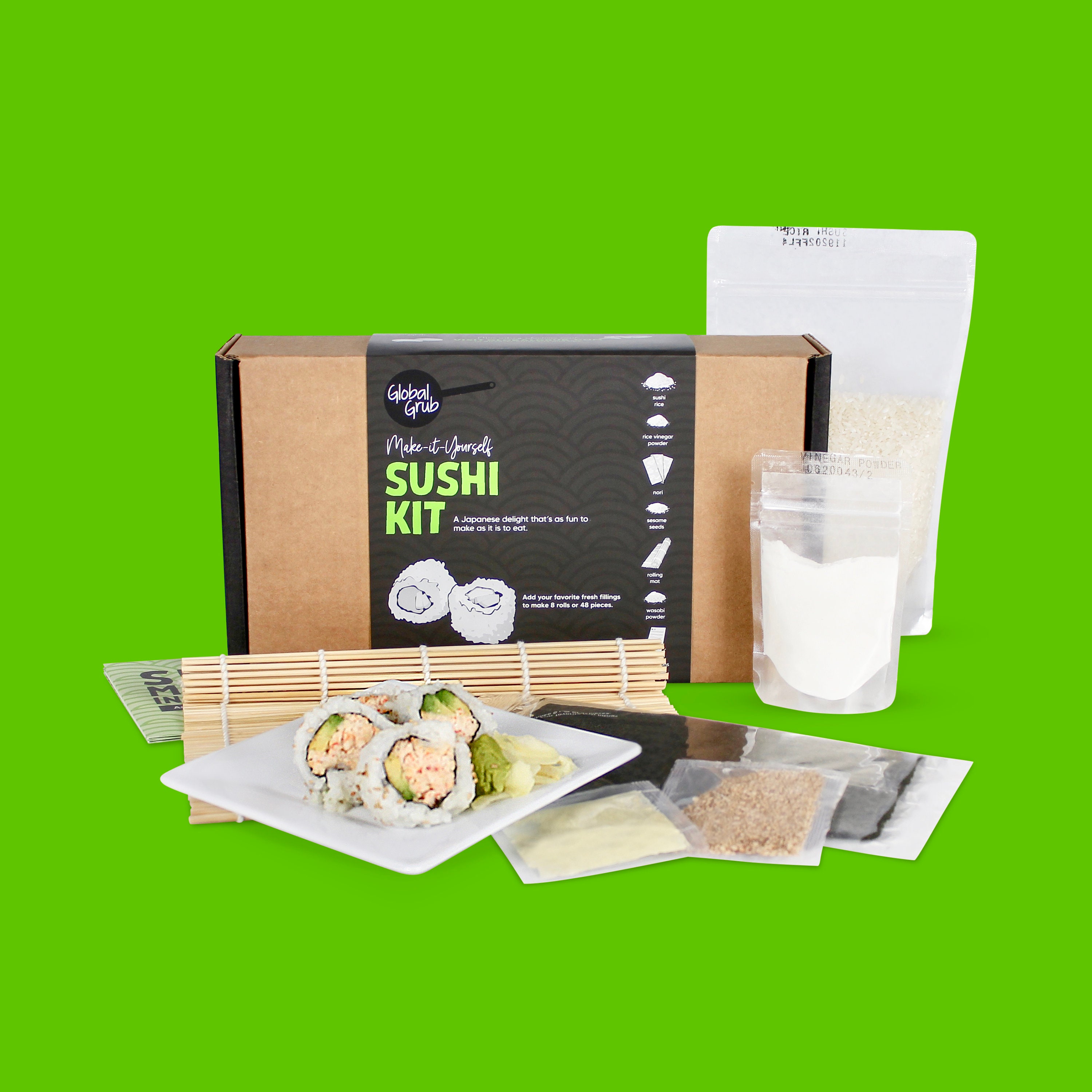 Japanese Sushi Kit DIY Cooking Set (2 Serving) 🍣Ingredient & Sushi Mat  Included