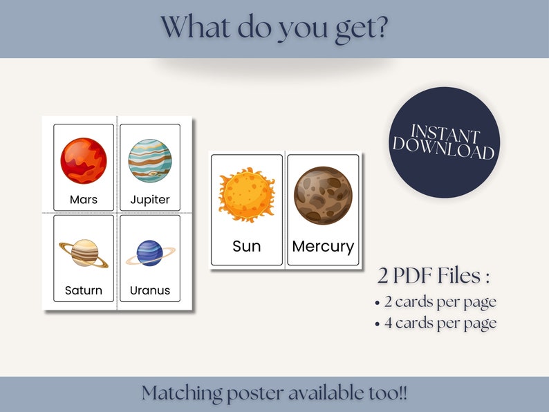 Solar System Flash Cards Printables Toddler Flashcards Educational ...