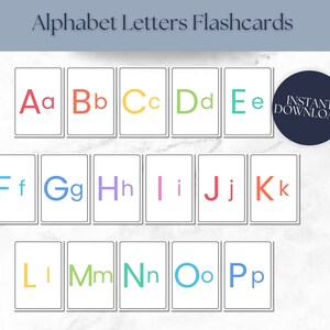ABCs Flash Cards A-Z Flashcard Printables Toddler Flashcards Educational Cards Montessori Learning Digital Download