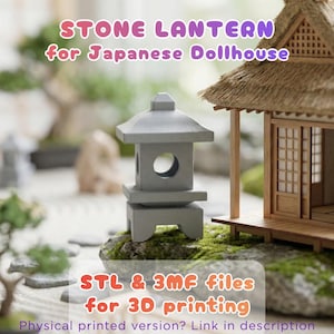 Stone Lantern Ishi-dōrō STL & 3MF | Japanese Dollhouse Miniature 1/12 and 1/16 Scale | Zen Garden Diorama 3D Print File