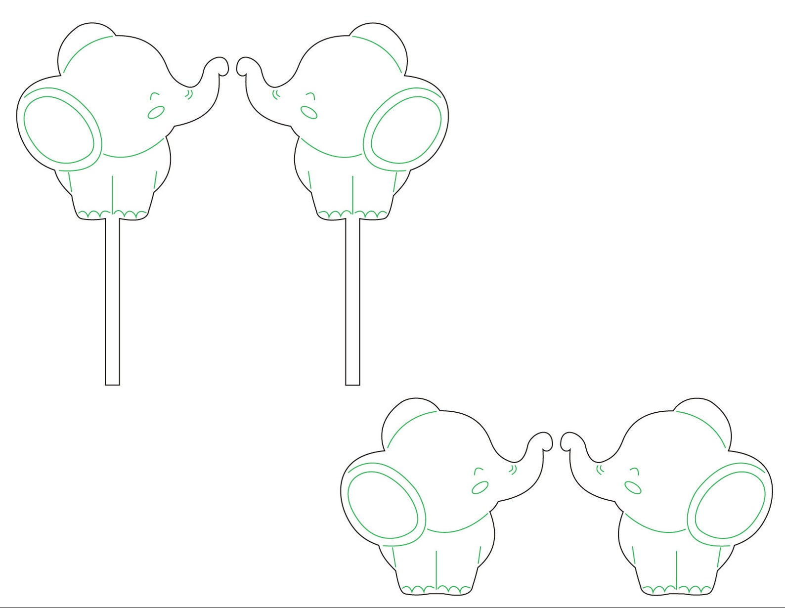 Elephants SVG File for Decorations / Digital Files for Laser Etsy