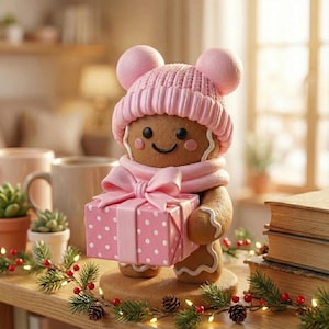 File STL di un simpatico omino di pan di zenzero: ornamento, in piedi, figura / modello di stampa 3D natalizio / download digitale di decorazioni per le feste