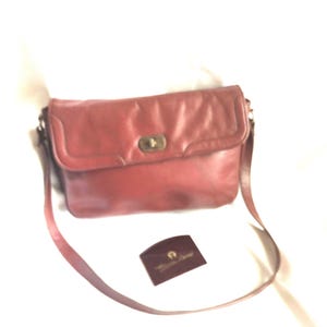 Designer Oxblood Leather Shoulder Bag Vintage Etienne Aigner