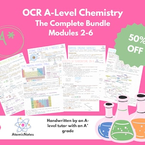 50% OFF BUNDLE - The Complete Set of OCR A Level Chemistry Notes by AtomicNotes
