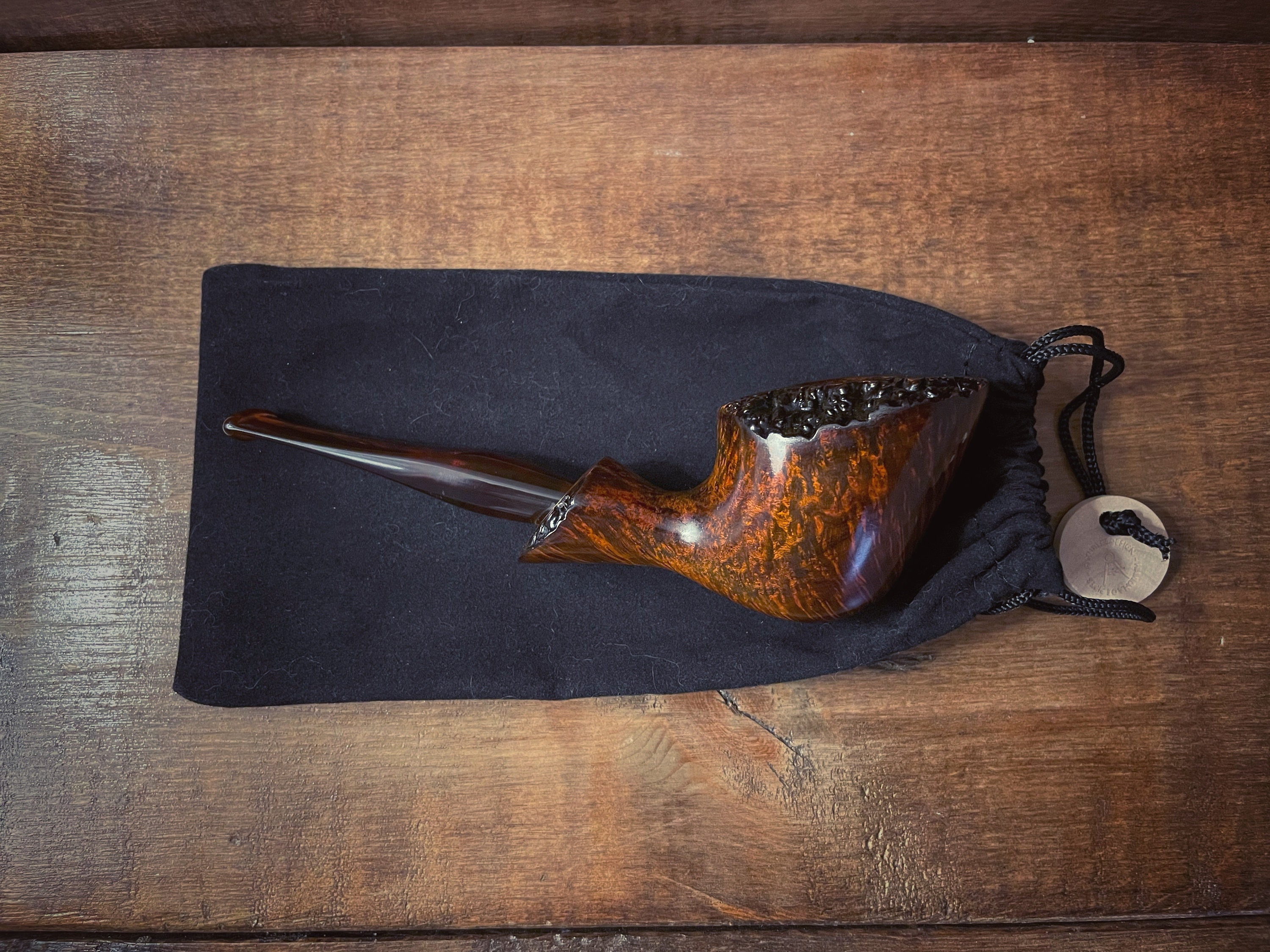 freehand tobacco pipe Nording Rusticated Brown Briar Nording Rustic #4 Freehand
