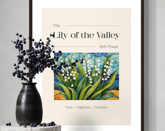 Lily of the Valley Print, May Birth Flower Art