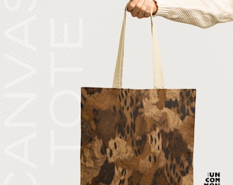 Leopard Print Tote Bag, Boho Safari Style Shoulder Bag