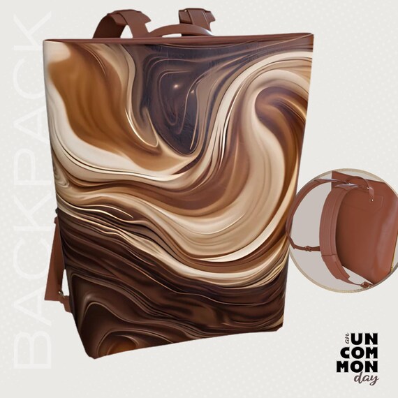 chocolate brown faux leather backpack Woman Lady Anne Prime Ankobags up pocket Bottega Veneta Vintage 1990s Dark