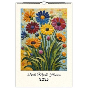 Geburtsblumen Wandkalender 2025, Geburtsblumen Planer