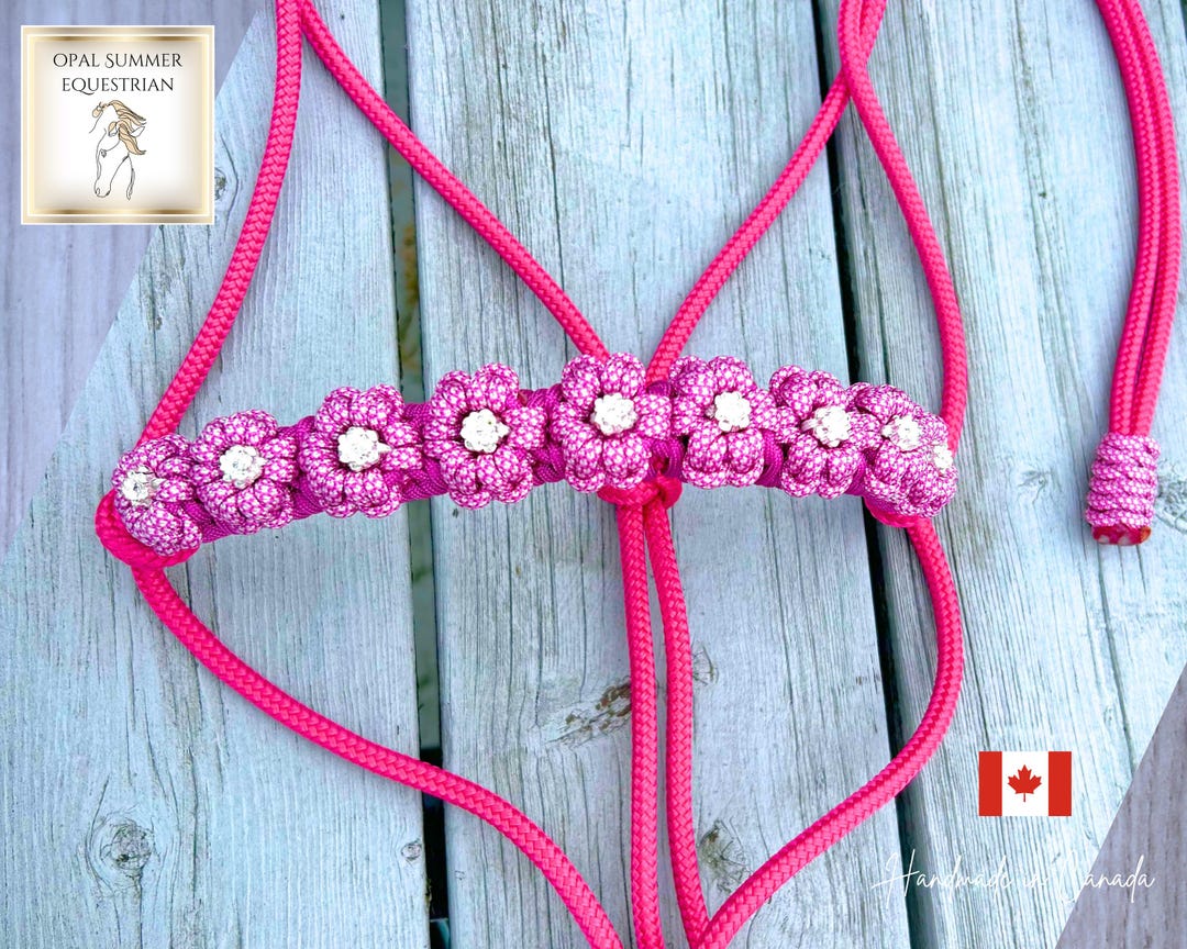 Pink Metal Lotus Flower Rope Halter - Etsy