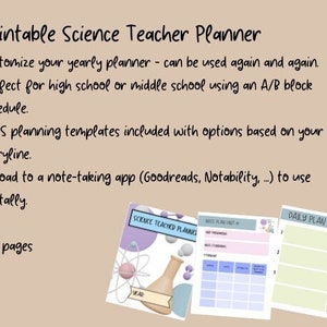 Printable Science Teacher Planner