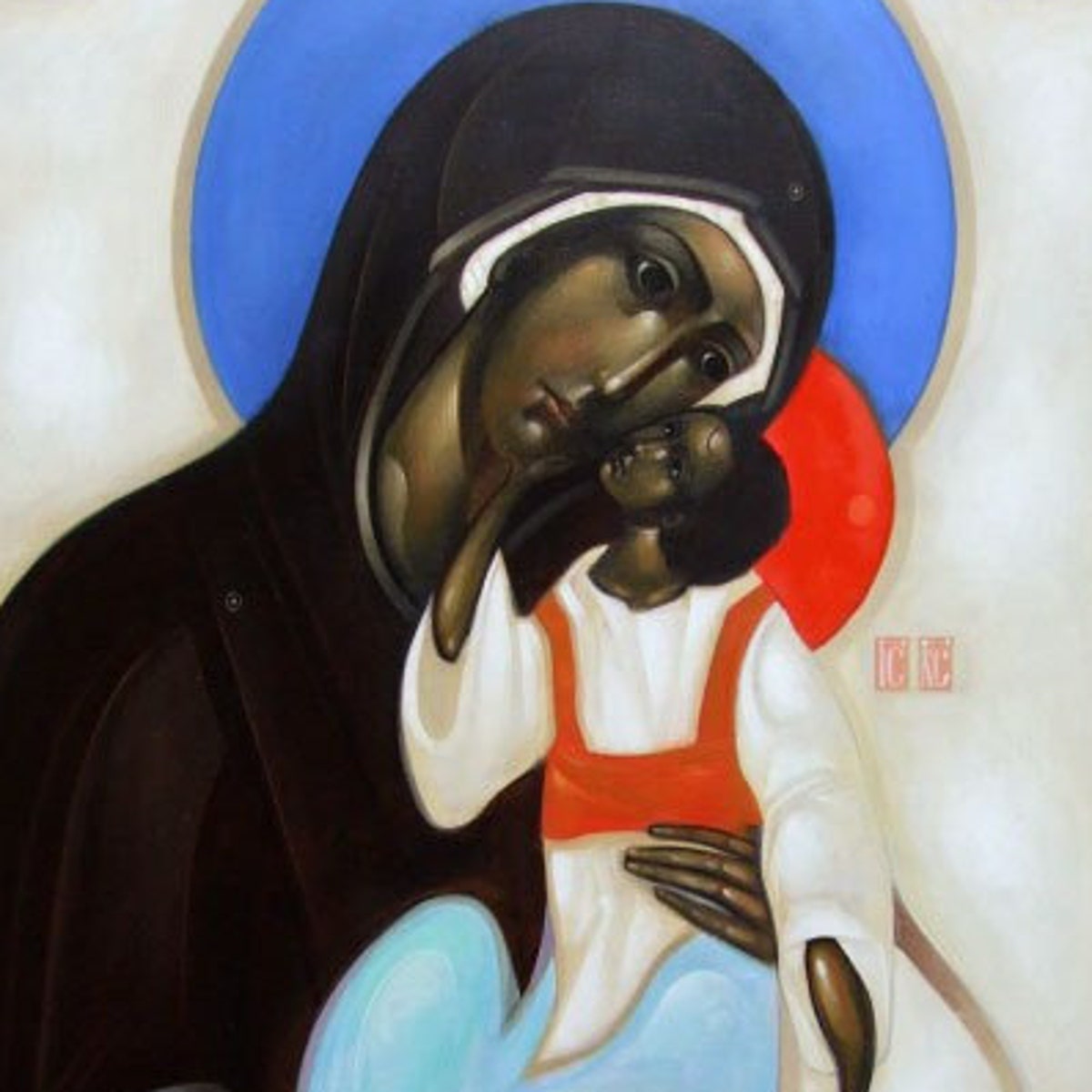 Eleusa, Mother of God, Framed Canvas Print, Contemporary Icon - Etsy