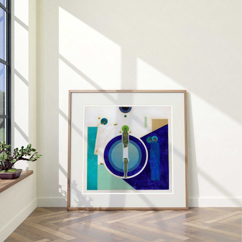 Baptism of Christ, Fine Art Print, modern Teophany icon Original Collectible Art, Limited Edition image 2