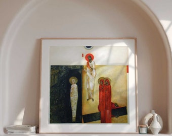 Resurrection of Lazarus, Fine Art Print, Greta Lesko, modern icon - Original Collectible Art, Limited Edition