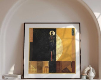 Temptation of Christ, Giclée, Greta Leśko, contemporary icon - Original Collectible Art, Limited Edition