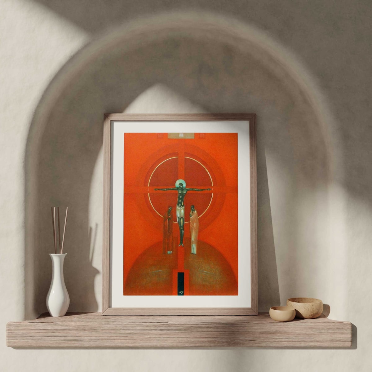 Crucifixion Icon Art Print, by Greta Leśko