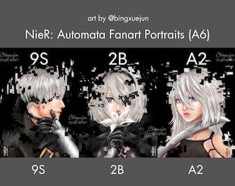 NieR: Automata Fanart Prints A6 | 2B A2 9S