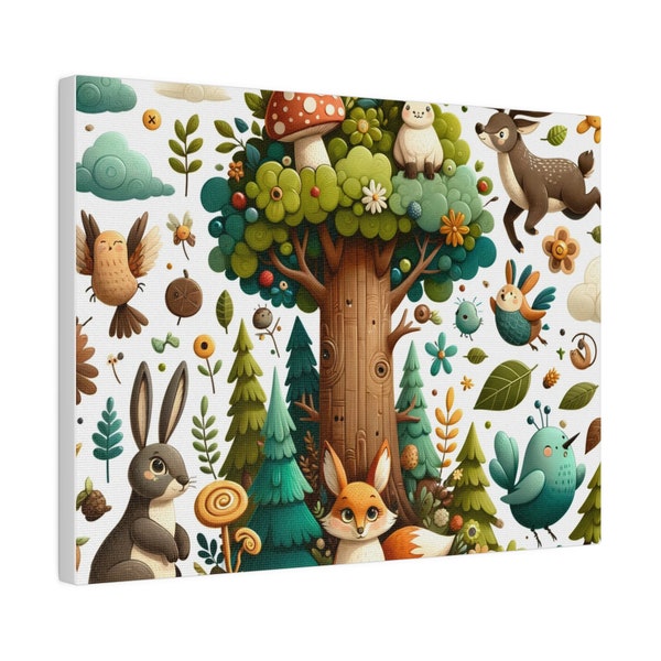 Enchanted Forest Friends Canvas Art (Matte Canvas, Stretched, 0.75)