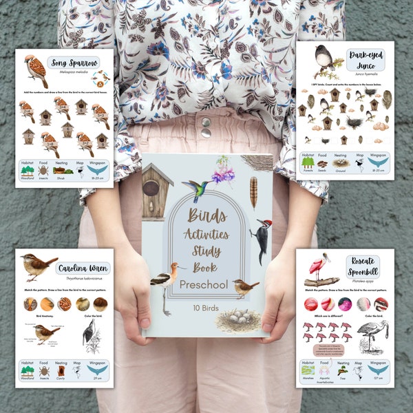 Birds Activities Study Book Birds Preschool Unit Study Nature Bird Lessons Kindergarten Homeschool Spring Nature Unit Birds Activity School