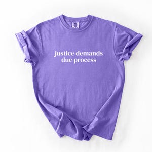 Justice Demands Due Process Gender-Neutral Comfort Colors 1717 Shirt