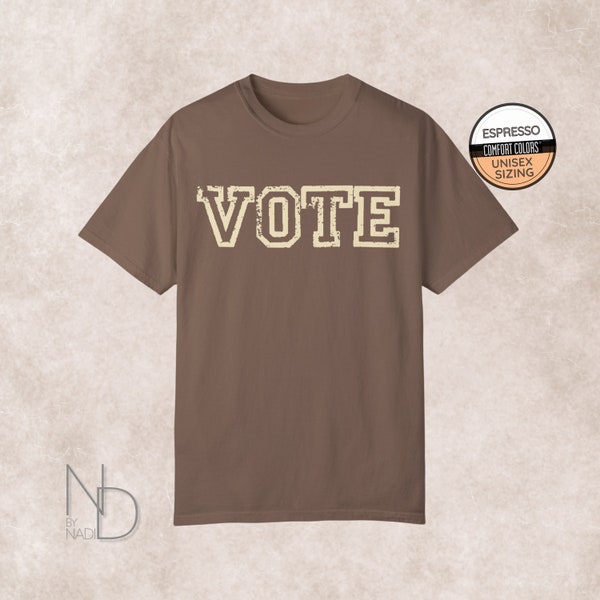 Varsity Vote Shirt, 2024 Elections Shirt, Political Activism Shirt, Presidential Elections Shirt, Distressed Effect, Comfort Colors 1717