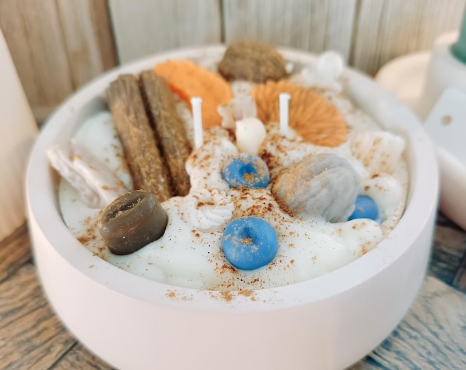 Christmas Bowl - Festive scented candle with 200 g soy wax and your own scent - "Night of Eternal Light" - hand-poured scented candle