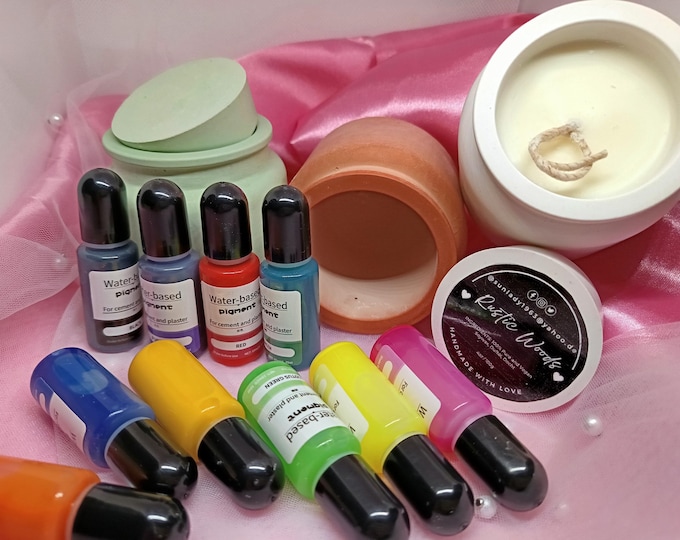 Customizable plaster jar with soy wax candle | Your scent, your color, your style - Aromatic | Scent Magic |