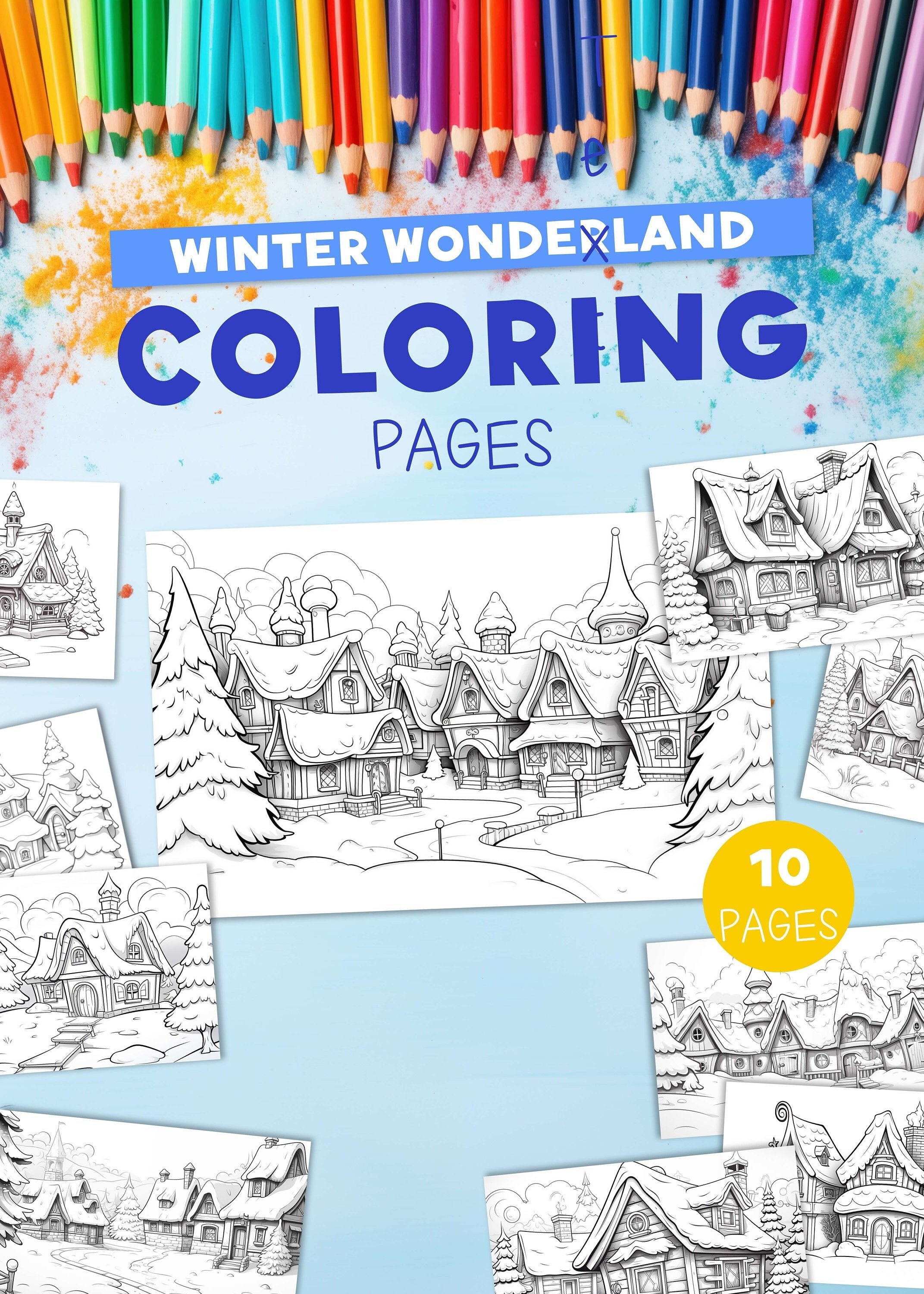 Printable Coloring Pages Instant Download 10 Winter Etsy Canada Printable coloring pages instant download 10 winter etsy canada