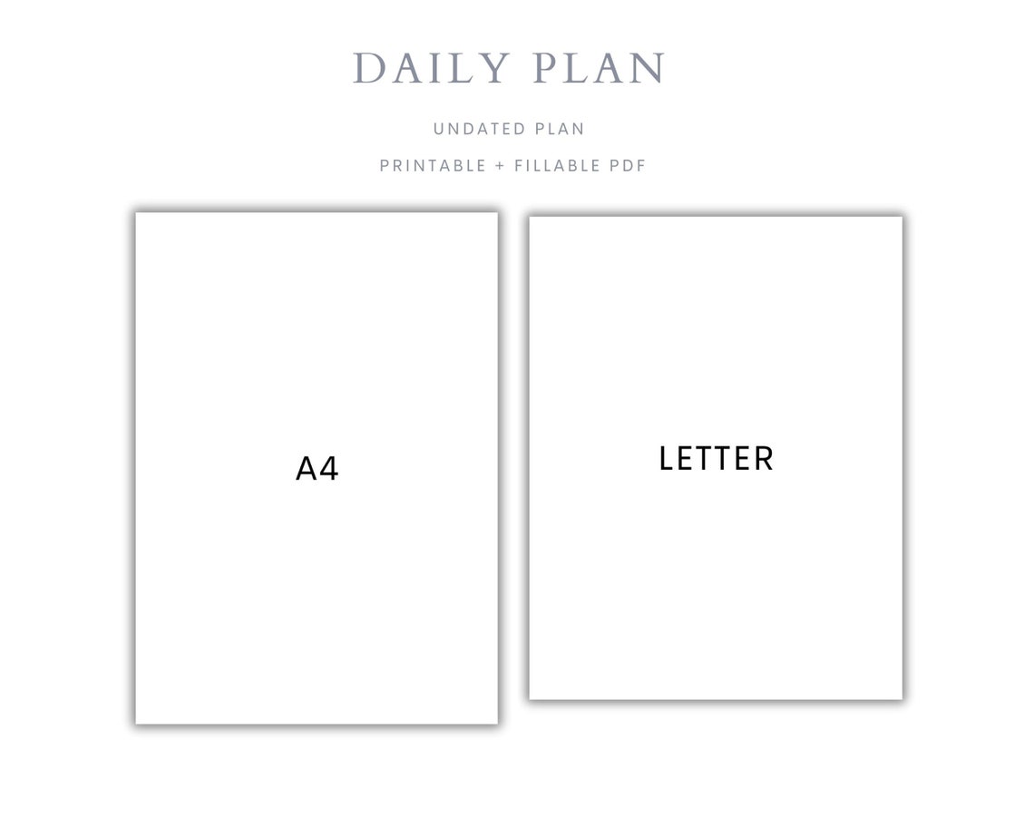 Daily Plan Template Printable Daily Planner Fillable Daily - Etsy