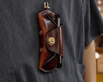 Estojo de óculos personalizado em couro, estojo para óculos marrom, estojo gravado, caixa de óculos de couro personalizada, estojo de óculos exclusivo