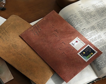 Spersonalizowane koperty z papieru typu kraft: rustykalny zestaw artykułów papierniczych w stylu vintage