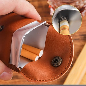Cenicero de bolsillo personalizado, cenicero portátil de cuero, cenicero de cuero personalizado con grabado, regalo para fumadores