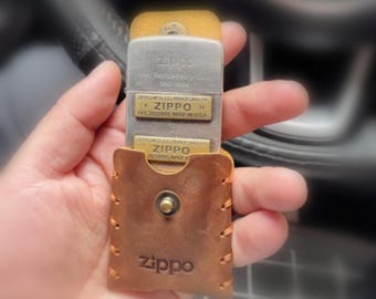 Custom Zippo Leather Cover, Handmade Zippo Lighter Case, Personalized Gift, personalized gift made of leather, Groomsmen Gift
