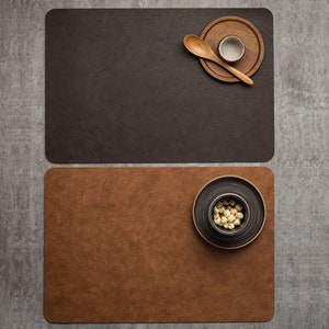 Updated! Bigger Size!Elevate Your Dining Experience with Laser Engraved Personalized Leather Placemats - 18x12 Inches, 4 Color Options